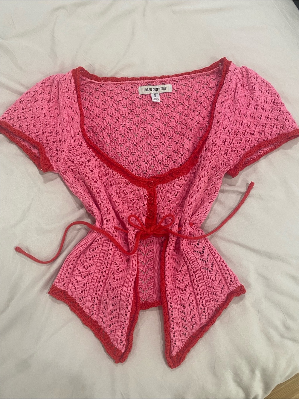 Crotchet🧶 Urban outfitters pink & red top size small